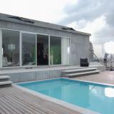 Set on rooftop of Pleonchit building, a fake shallow pool.